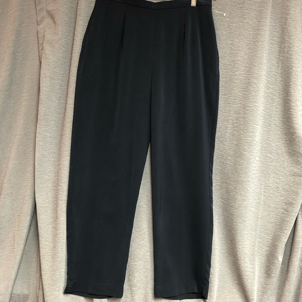 Vintage perceptions, 16 navy blue dress pants, zipper back, elastic on side
